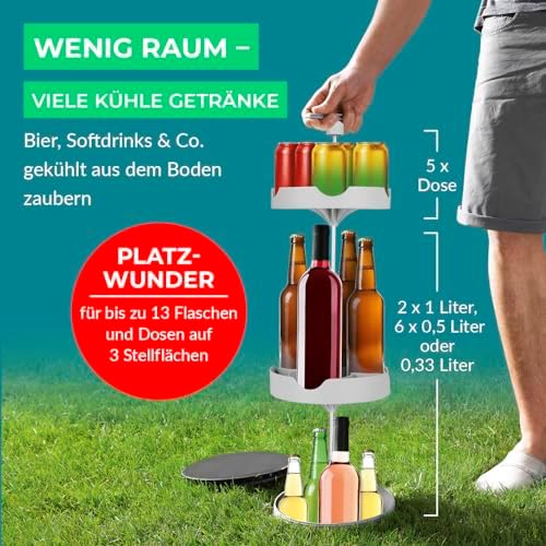 Bild 2 - EASYmaxx Flaschenkühler Outdoor | Flaschen- und Dosen-Kühler | Erdloch Bierkühler | Bis zu 13 Flaschen & Dosen (0,33l bis 1 l) | Klimaneutral und Effizient Getränke & Speisen lagern
