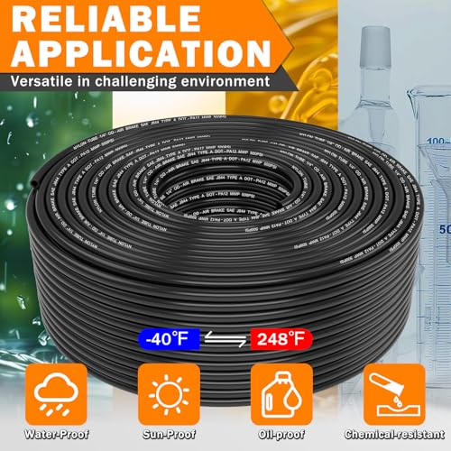 Image of CheeMuii 500 FT 1 /4 inch DOT Air Line 1 /4 PA12 Nylon Pneumatic Tubing 152 Meter 1 /4 Inch OD Pneumatic Air Tubing Pipe Hose Line for Semi Truck Trailer or Industrial Air System