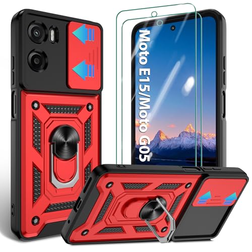 Coque antichoc Moto E15/G05 de qualité militaire avec bague de maintien