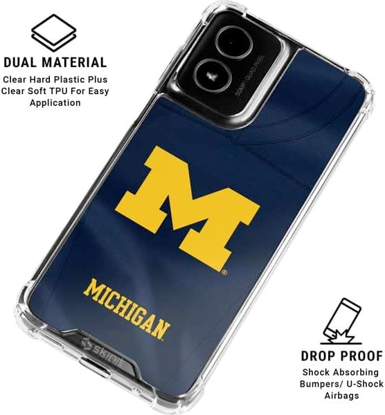 Skinit Clear Phone Case Compatible with Moto G Power 5G (2024) - Officially Licensed University of Michigan Blue Jersey Design