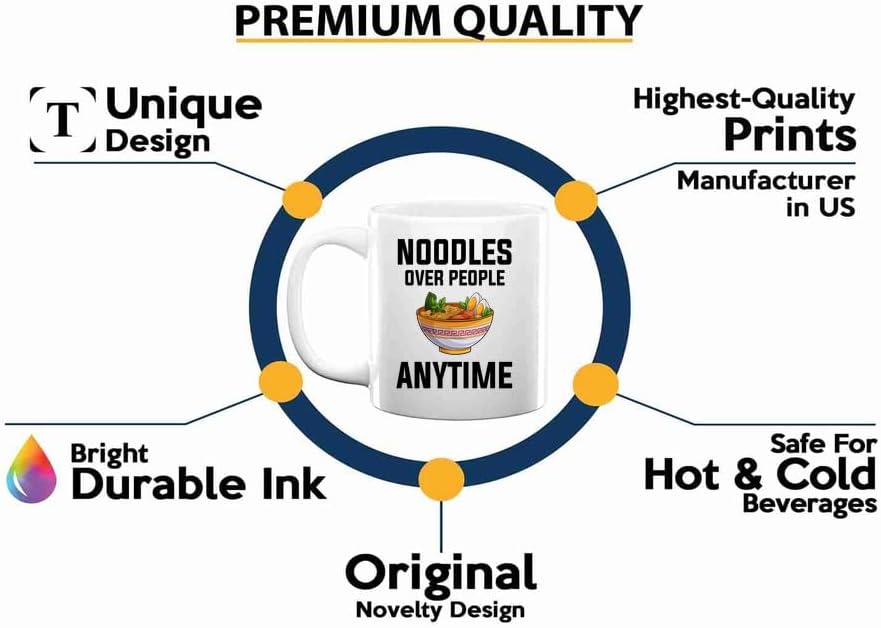 Ramen Coffee Mug 11oz White -Noodles over people - Food Lovers chicken pumpkin vegan pantry spicy noodles image 3