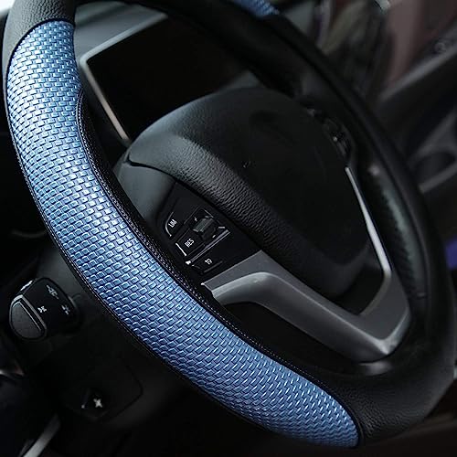 Image of Valleycomfy Steering Wheel Cover with Microfiber Leather for Car Truck SUV 15 inch (Blue)