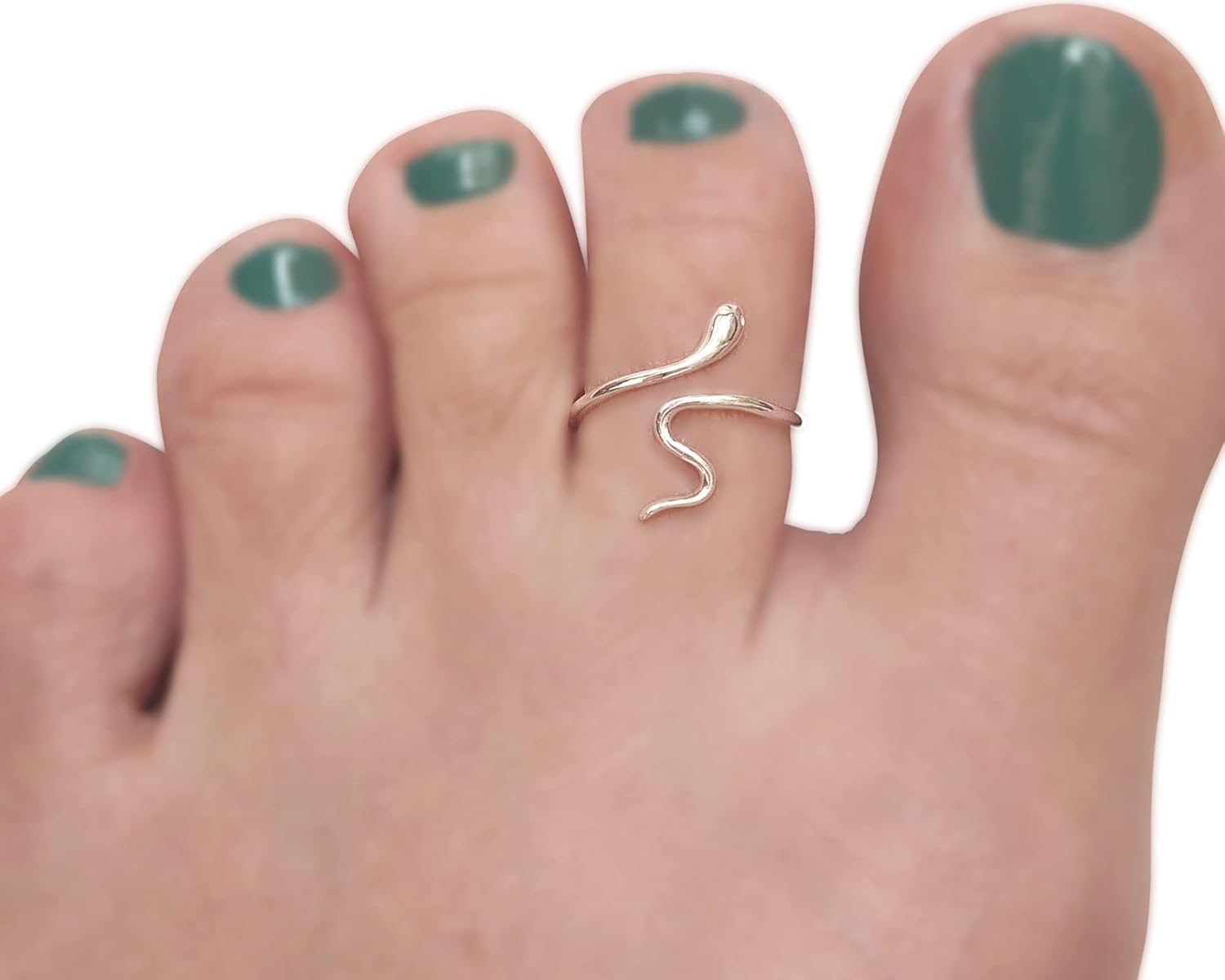 Handmade Snake Wrap Band Adjustable Toe Ring, 925 Sterling Silver, Cute Animal Dainty Open Toe, Pinky or Knuckle Rings for Women, By MiYa Jewelry Creations - Image 7