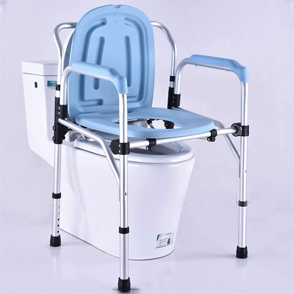 Składana Komoda/Krzesełko Pod Prysznic Waterside Commodes Krzesło prysznicowe WC, regulowany wysokość/składany/antypoślizgowy/z podłokietnikami/oparciami i wiadrem toaletowym, do 150 kg Krzesł