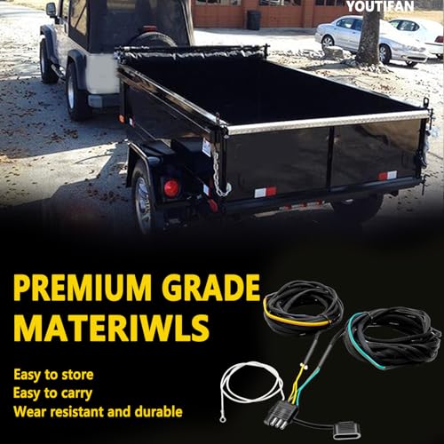 22FT 4 Pin 5 Wire Trailer Wiring Harness,Trailer Light Kit Heavy Duty Pure Copper Connectors with Nylon Mesh Protection for Rewiring of Taillights,Brake Lights and Turn Signals on Trailers RVs Boats - Thumbnail 5