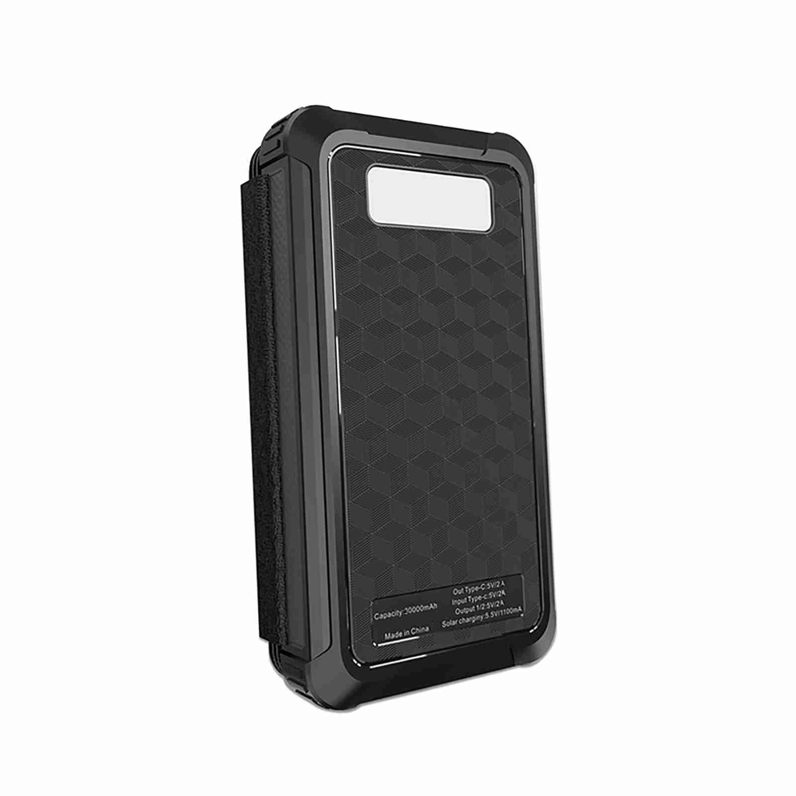 Fdit Caricabatterie Solare Portatile Power Bank 30000mAh Comodo Power Bank Pieghevole Resistente Agli Urti per attività All'aperto, Dimensioni 161 X 83 X 32 Mm