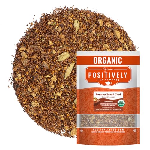 Organic Positively Tea Company, Banana Bread Chai Rooibos Tea, Loose Leaf, 4 Ounce