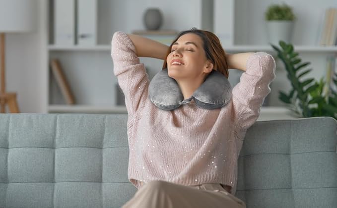Almohada de Viaje Viscoelástica Ajustable Lavable miniatura 2