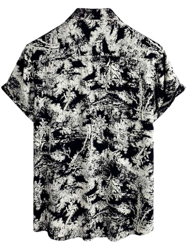 Image of JOTOOK Mens Hawaiian Shirt Short Sleeve Button Down Tropical Shirts Casual Floral Summer Beach Shirt