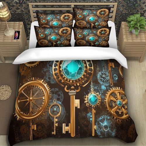 Drap de couette steampunk microfibre lavable machine avec housse mécanique 3D
