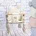 Produktbild BAMBINIWELT Babyschaukel Babysitz Kinderschaukel Stoff Holz Deckenaufhängung (beige)