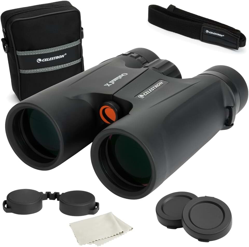 Binóculos Outland X, 10x42, Celestron – Impermeável e à prova de neblina – Binóculos para adultos – Ótica multi-revestida e prismas BaK-4 – Proteção de borracha