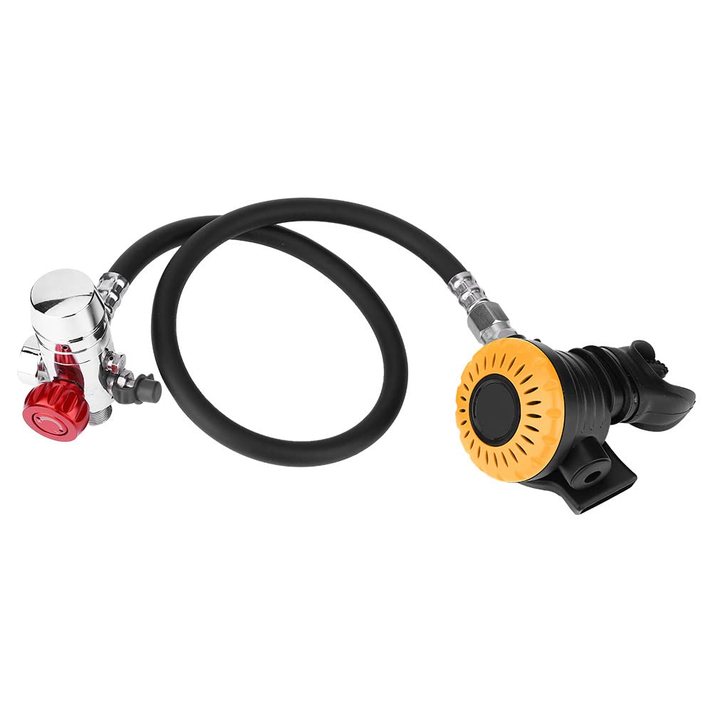 YedaHcy PV 001 Diving Breathing Valve Set, Medium Pressure Tube with Secondary Valves, Wear Resistant Fluorine Rubber Ring, Safe Silicone Breathing Mouthpiece, for Professional Divers, (Orange)