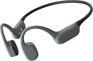 Bone Conduction Headphones, Bluetooth 5.4 Open Ear Headphones Wireless Headsets with Mic,IPX7 Waterproof Sport Headphones for Running, Cycling and Workout(Gray)