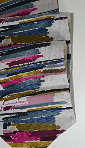 Holiselear Multi-Size Colorful Stripe Pink Table Runner Fall 13 X 72 Inch For Farmhouse Long Side Desk Tall Kitchen Tea/Coffee Table Dining Room Decoration Party Dresser Thanksgiving Christmas #TOP4