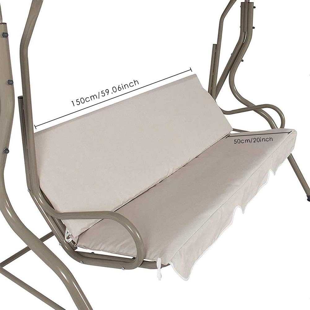 Copertura di Ricambio Altalena da Giardino, Parasole Baldacchino Impermeabile, Resistente Ai Raggi UV, Antipolvere, per Sedia da Giardino (Beige,190 * 132 * 15+150 * 50 * 10CM)