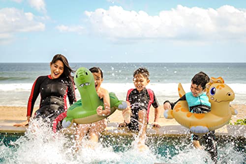 Zq Dinosaur Pool Floats Kids 2 Pack Pool Tube Floats For Swimming Pool, Inflatable Kids Pool Floaties Pool Rafts Swim Rings Inner Tubes For Pool Party, T-Rex And Triceratop Floaties #TOP5