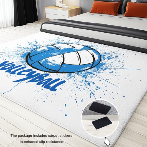 Tapis de sol lavable en machine antidérapant bleu et blanc 80x150 cm - 5