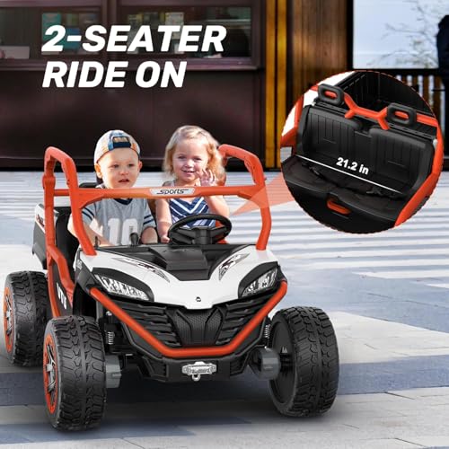 Image of ANPABO 24V Ride On Toys, 2 Seater, 4x75W, w /Remote Control, Orange