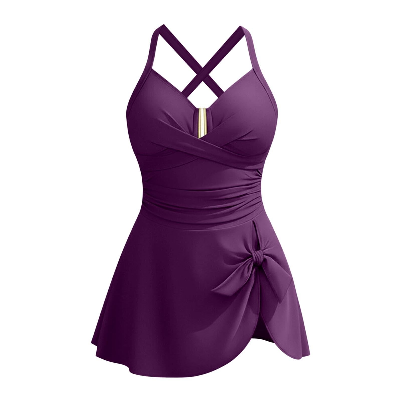 Costume da Bagno Intero a Controllo Pancia, Scollo a V, vestibilità Modellante, Donna, Ideale per Nascondere i difetti
