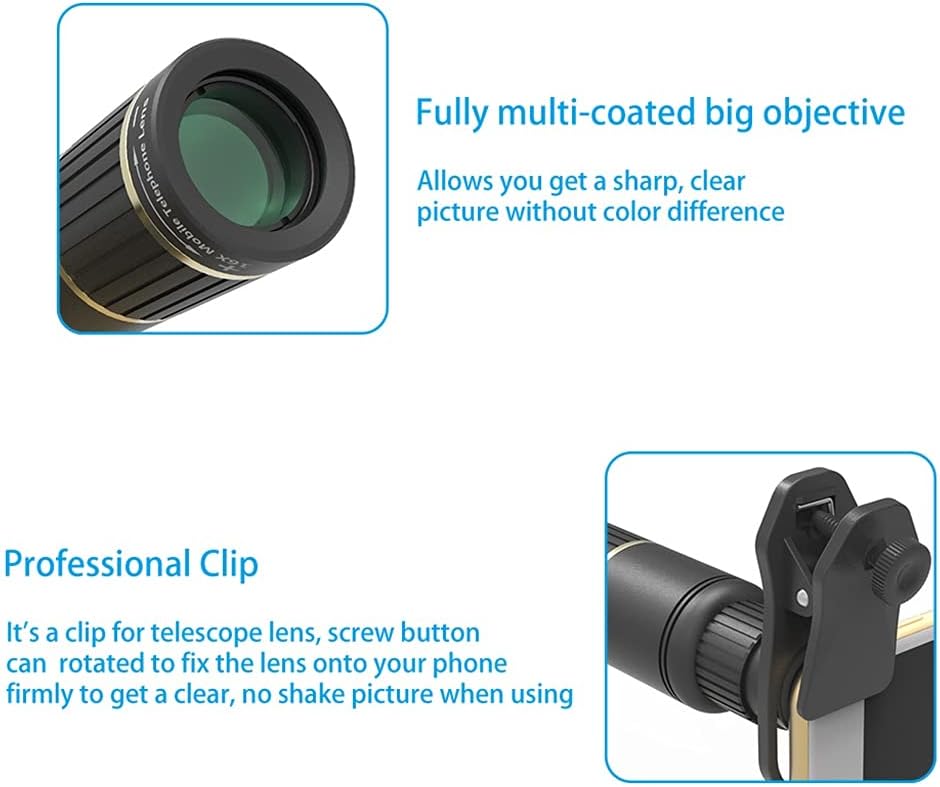 Phone Photography Kit 16x Telescope Telephoto Zoom Lens for Camera Lens for Mobile Phone Len