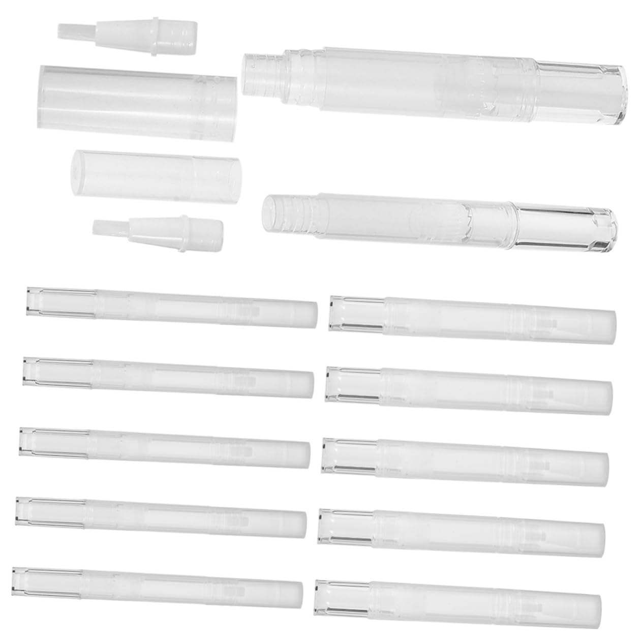 FOMIYES 12pcs Mini Empty Nail Oil Bottles Nail Polish Pen Cuticle Pen Lip Gloss Tubes Refillable Oil