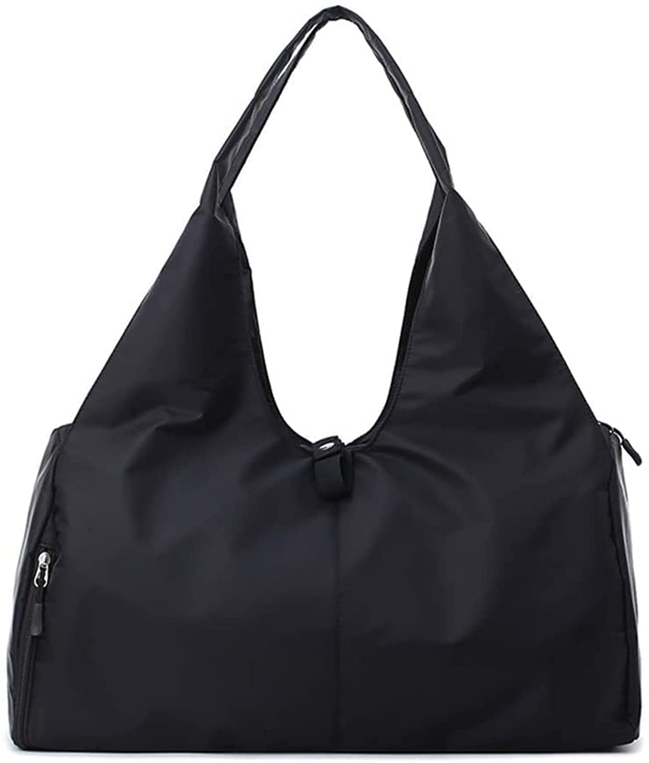 Gym Sport Bag, Light Gym Bag, Yoga Mat Bag and Carriers with Yoga Mat Strap, Waterproof Bag, Large Sports Duffel Bag, Training Handbag with Shoes Compartment Luggage Weekender Travel Bag, Black