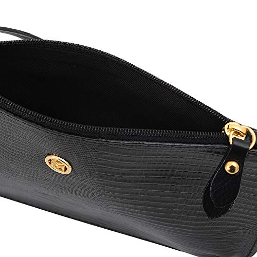 Bolsa Feminina Mariart Couro Alça Transversal Zíper 201Lez (Preto)