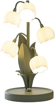 Amazon.co.jp : 花テーブルランプ、花柄ガラスランプシェード