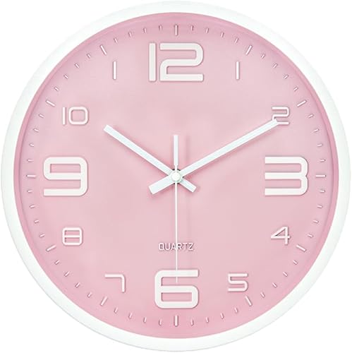 Rysunle Reloj de pared con números 3D, 12 pulgadas, silencioso, sin tictac, decoración de interiores, funciona con pilas, diseño moderno, fácil de