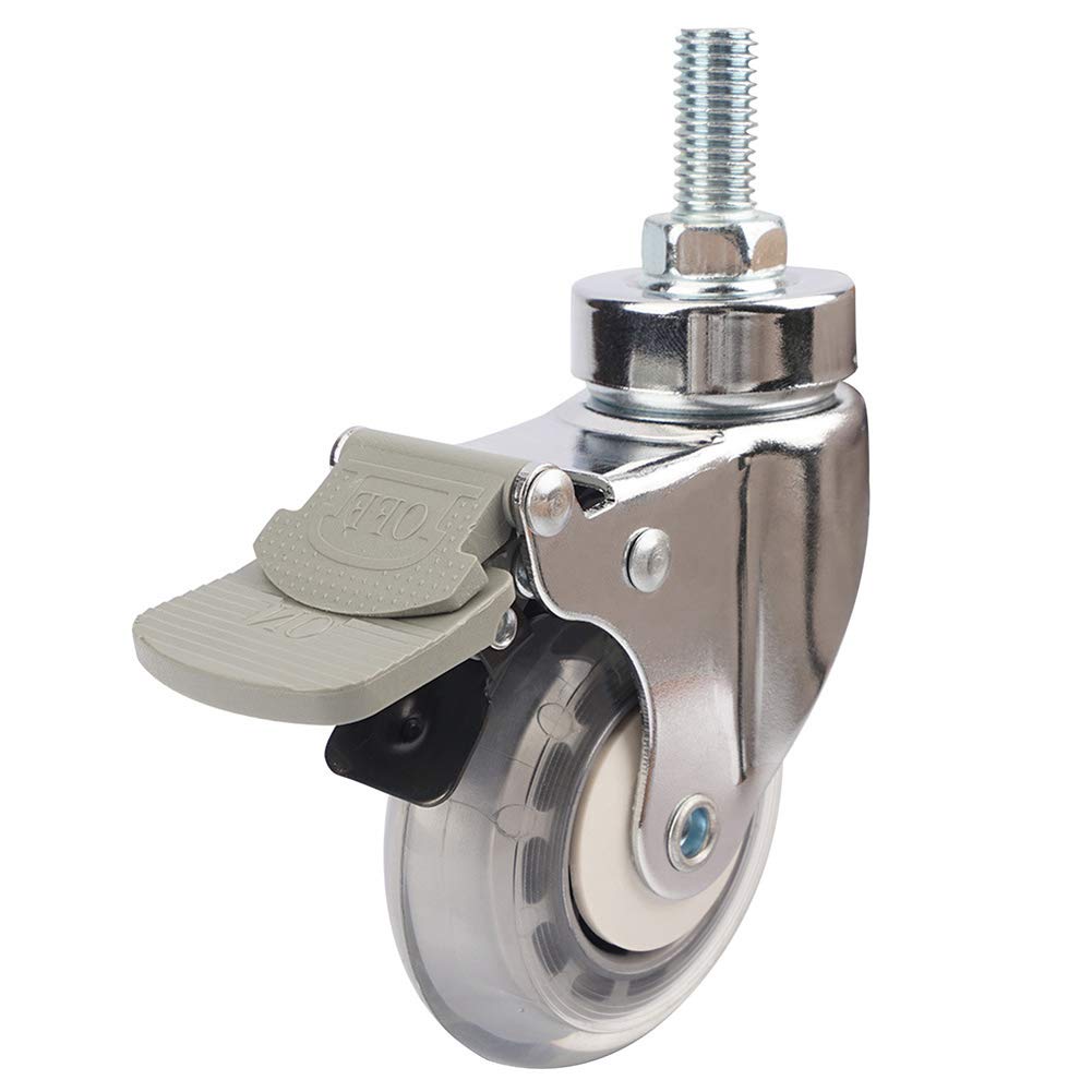 Rotelle Gomma 3/4 Pollici Con Freno - Filetto M10 Per Mobili E Carrelli, Capacità 80kg - Foto 12