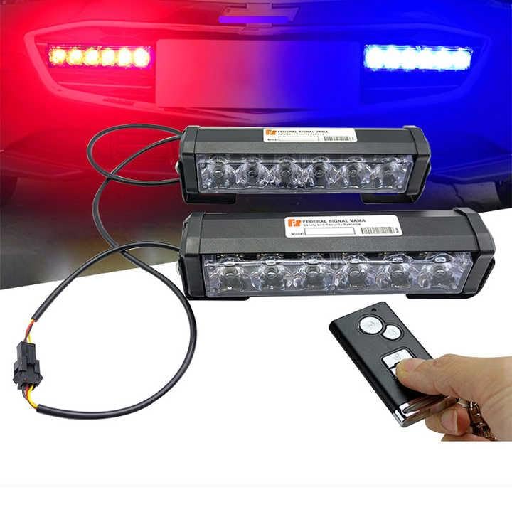 Image of AutoBizarre LED Front Warning Light 12 V Federal Signal Flash Light Red Blue White Grille Flashing Strobe Light Bar For All Cars