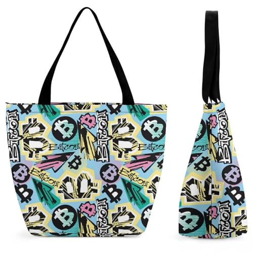 Sac à main style griffonné pour femme grand format géométrique moderne 28.5x18x32.5cm