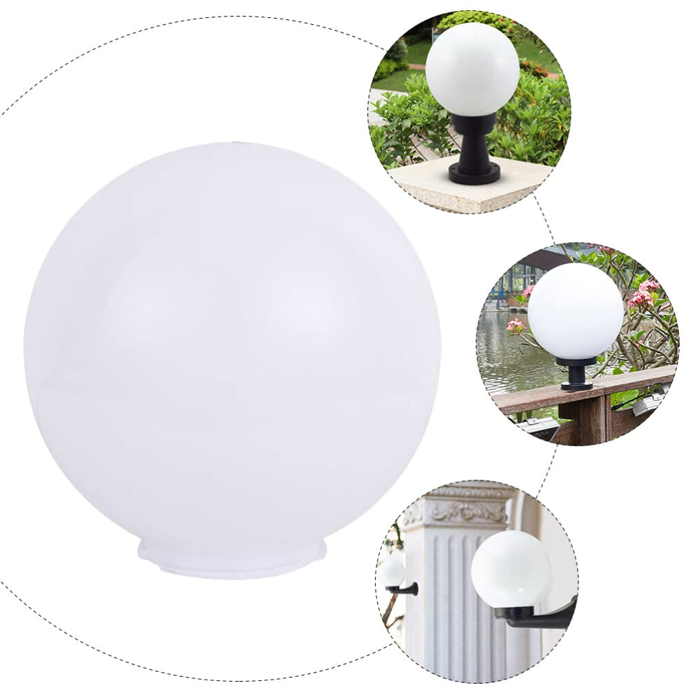 Alipis Globo de Repuesto para Lámpara de Acrílico Cubierta de Globos de Luz Redondos con Apertura sin Cuello Pantalla para Farolas Exteriores para Accesorios de Pared de Techo