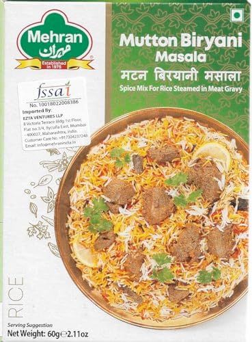 Mehran Mutton Biryani Masala Powder, 60 Gms (Pack Of 4)