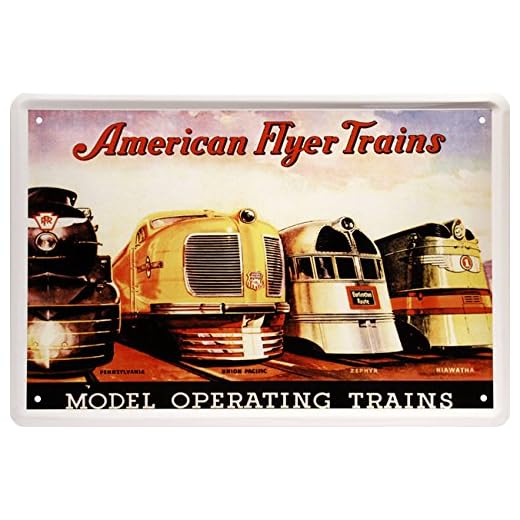 American Flyer Trains Tg Lock USA Nostalgik tåg 20 x 30 bricka plåtskylt 1454
