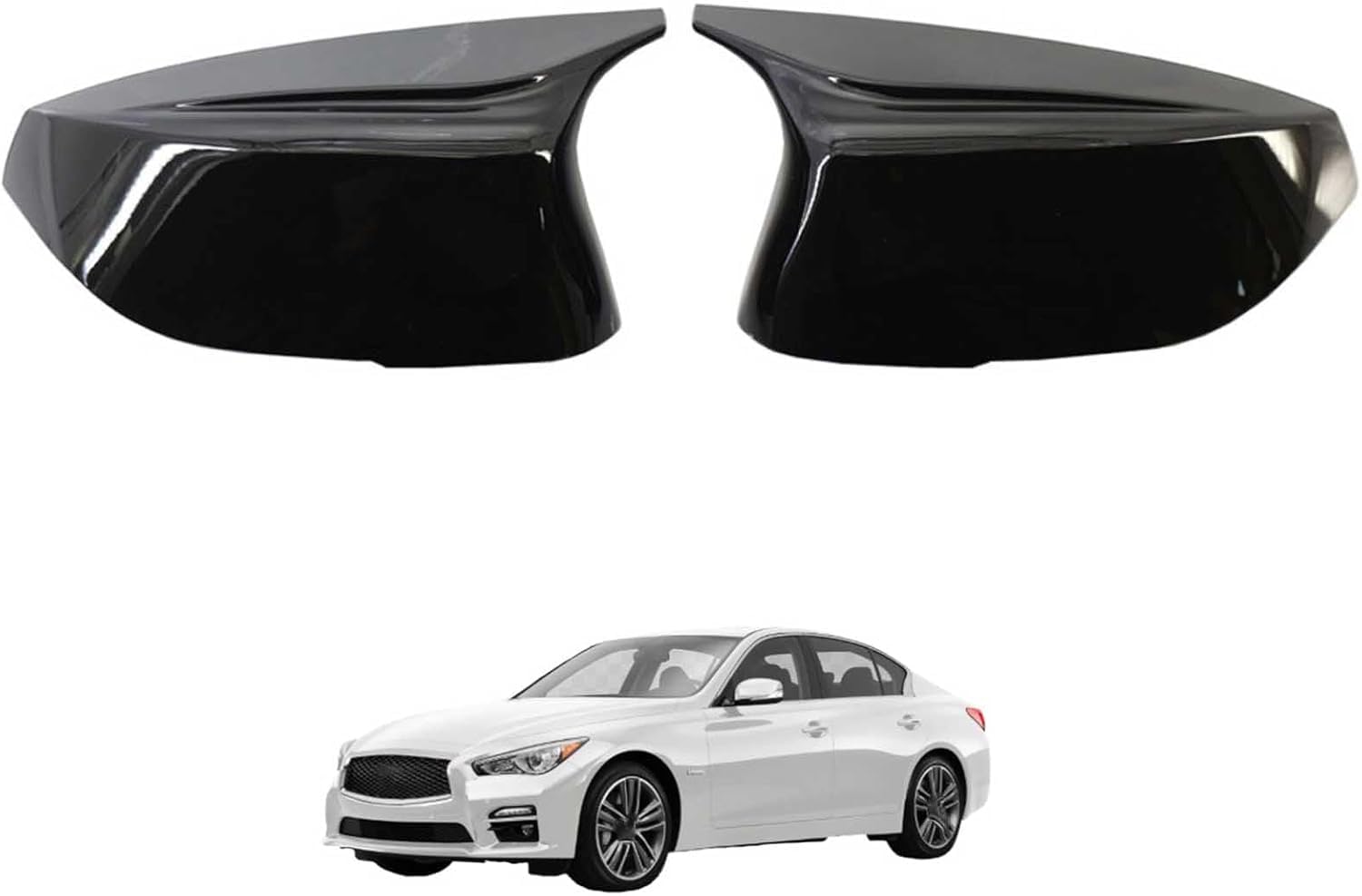 XJPGHA Wing Mirror Covers Caps for Infiniti Q50 Q50S 2014-2025, Sturdy Durable Cover Housing Door Mirror Vehicle Accessory Rearview Side Covers