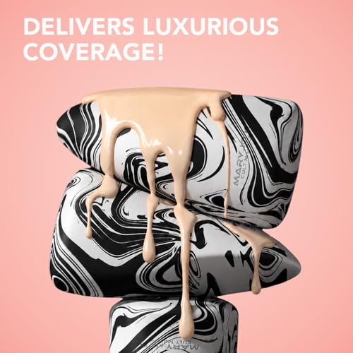 Image of MARY JO K HD Coverage Beauty Blender | Wedge-shaped Design for Even Blending | Semi-rounded Base + Top Hill Tip | Dry & Wet Use | For Full Face Professional Makeup | Available in 6 Colors | (Black & Purple)