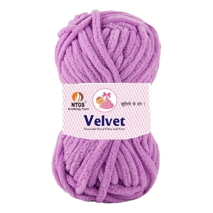 NTGS Velvet 100% Polyester Best Used with Knitting Needles Hand Knitting and Crochet Yarn Super Soft Chenille Yarn(1Ball -100Gms Each) (200, Purple Shade no-32) (B0D7QMPZKY) Amazon Price History, Amazon Price Tracker