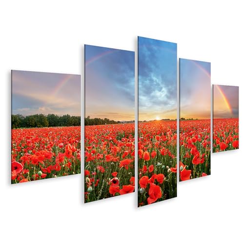 Tableau sur toile champ de coquelicots pour raviver un mur blanc terne
