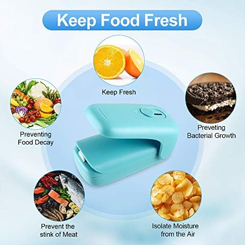 EZCO Mini Bag Sealer, Handheld Bag Heat Vacuum Sealer, 2 in 1 Heat Sealer & Cutter Portable Bag Resealer Machine for Plastic Bags Storage Snack Cookies Fresh (Included Battery)