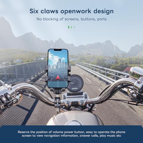 Image of FANAUE Aluminum Anti-theft Bike Motorcycle Phone Mount with Vibration Dampener for bicycle /ATV /UTV /Scooter Handlebar, Compatible with RAM mounts B size phone holder Accessories for 5.5-7'' Smartphone.