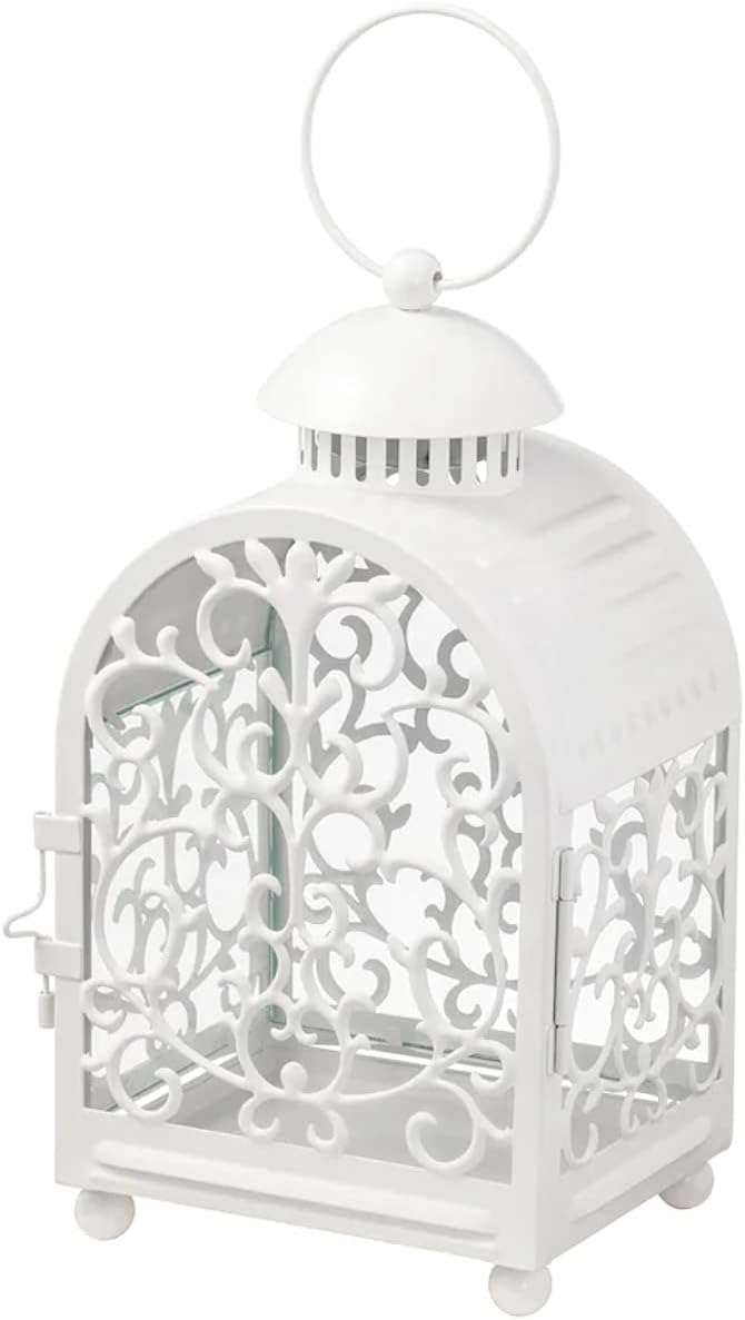 IKEA Gottgora Lantern for Candle in Metal Cup Indoor Outdoor White 103.414.71 Size 10"