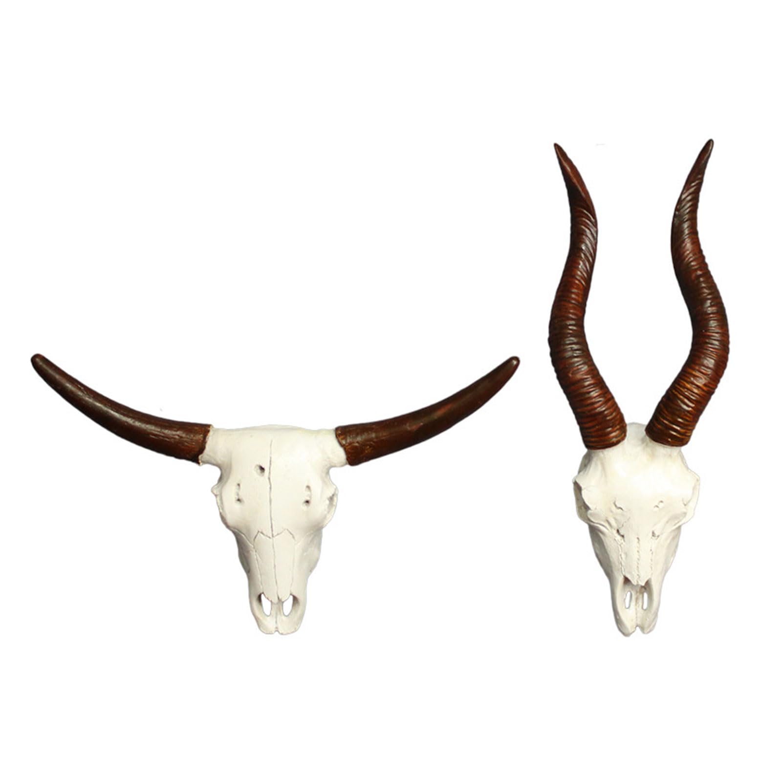 Domasvmd Home Decors Cow Skull Head Wall Art Decors Long Horn Bulls Head Wall Sculpture Decorative Animal Craft For Farmhouses Animal Skull Craft