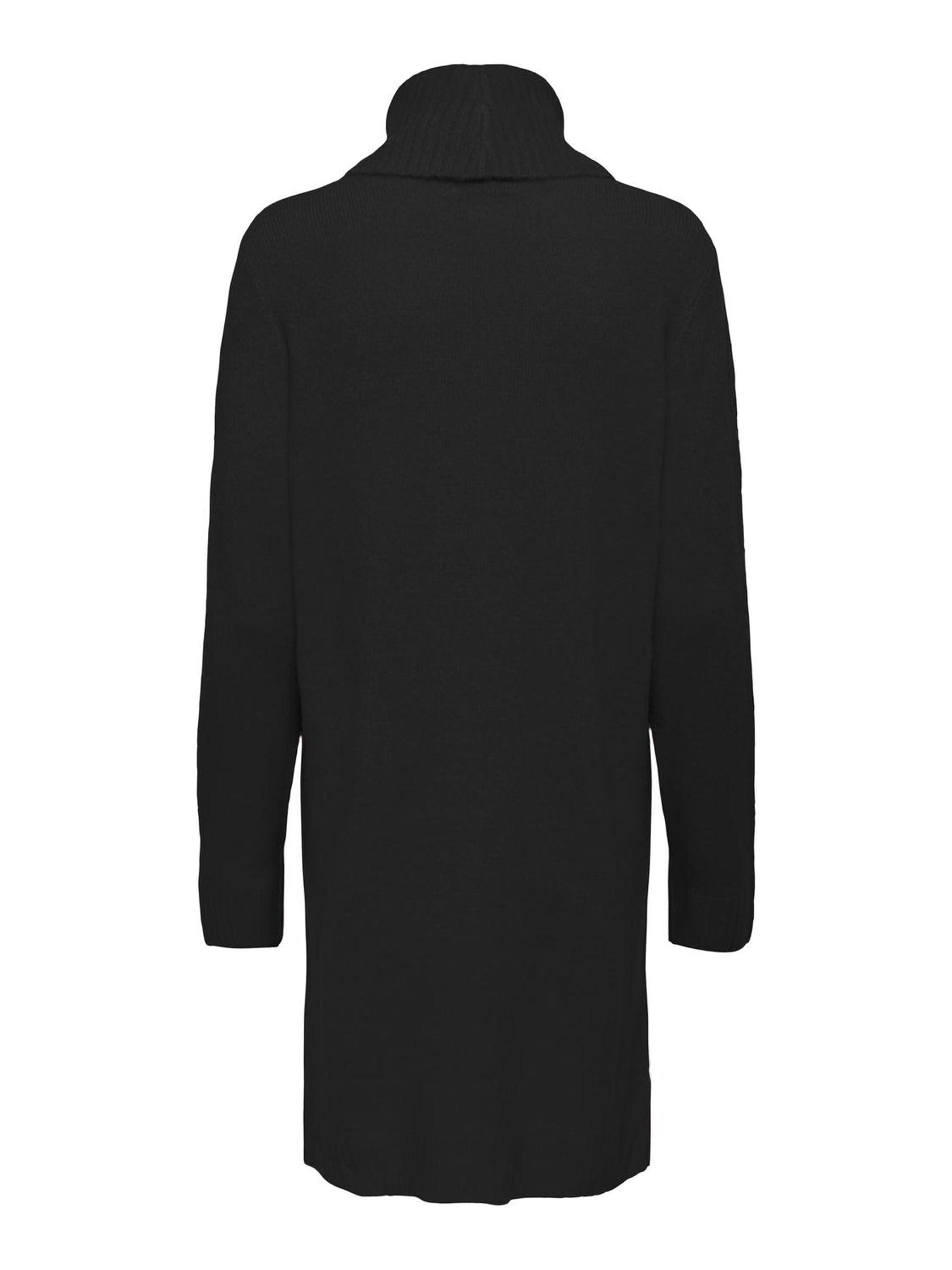 Robe en Tricot à Manches Longues Mini Robe col roulé Coupe régulière Pull Encolure Ronde mi-Longue JDYELANOR, Couleurs:Noir-2, Taille:XL