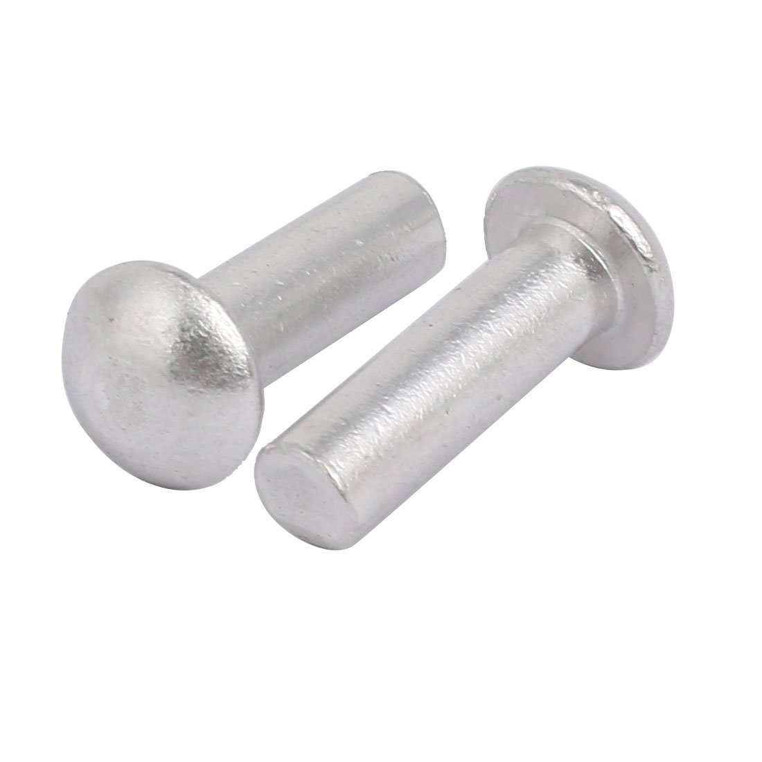 Sourcingmap 100pcs M5 x 16mm Aluminum Half Round Head Solid Rivet Fastener Silver Tone - Image 2
