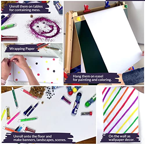 Incredible Value Bundle 3 Pack Easel Paper Roll Fits Most Standard Kids, 17-24 Inch-Wide Easels And Dispenser, For Crafting Activity And Painting, Non Bleed White Butcher Paper (17 Inches X 75 Foot) #TOP2