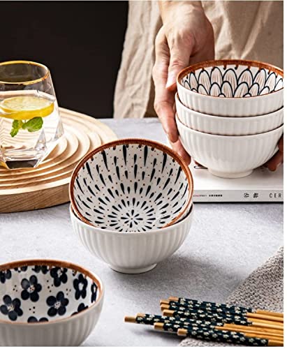 Image of Porcelain Bowls Set, 300 ML Serving Bowls Cereal, Salad, Pasta, Soup, Dessert, Suitable for Restaurant & Kitchen, Dishwasher Microwave & Oven Safe for Dining (6 -Piece)