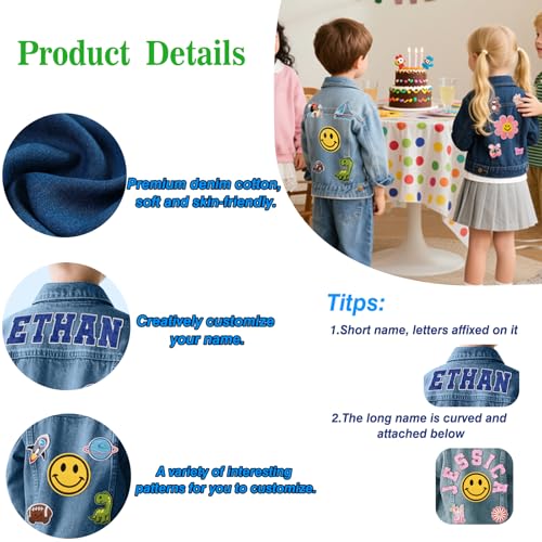 Personalized Denim Jacket with Name Custom Jean Jacket for Girls Boys 1-12 Years Old Jackets Christmas Birthday Gifts4