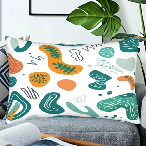 Lot de 2 housse coussin 50x80 cm géométrique rectangulaire pour canapé salon